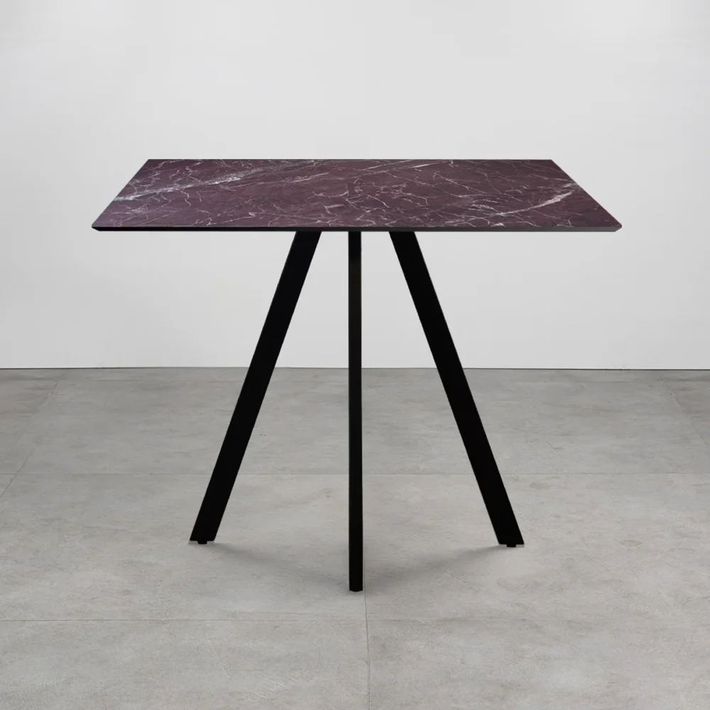 Tavolo con top in HPL ⌀80 Blood Stone