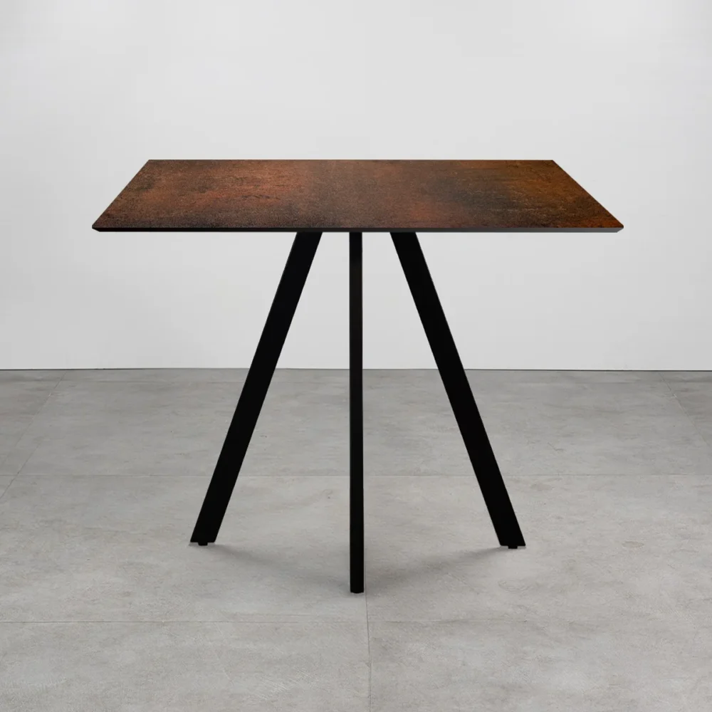 Tavolo con top in HPL ⌀80 Corten